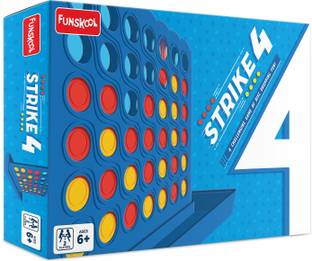 FUNSKOOL Strike 4 | Classic Disc Dropping Game | 2 Players, Ages 6 Years and Above Strategy & War Board Game