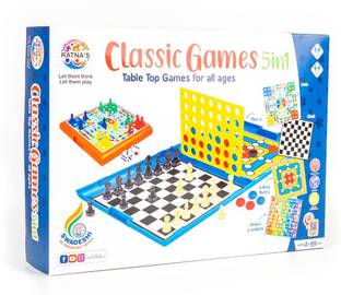 FunZone 5 in 1 Table Top Board Games for All Ages Board Game Accessories