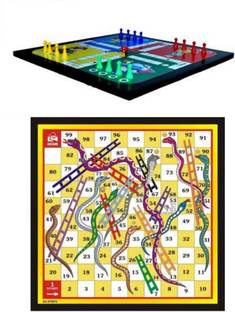 A S wooden Ludo + Snake & Ladders 2 in 1 Combo With One Set Of Plastic Ludo coin & Dice board Game Party & Fun Game Board Game Accessories