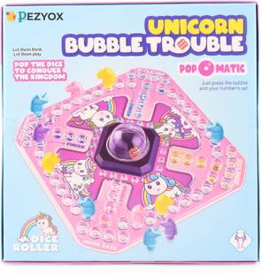 PEZYOX Unicorn Bubble Trouble Board Game Dice Roller for Kids Board Game Accessories