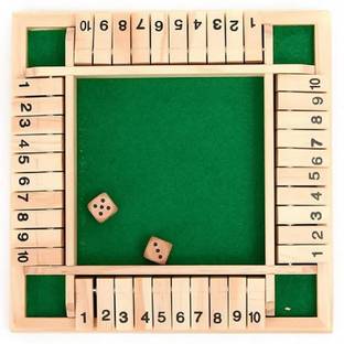 Little Mind Shut Box Dice Game for Kids & Adults [4 Sided Player Educational Board Games