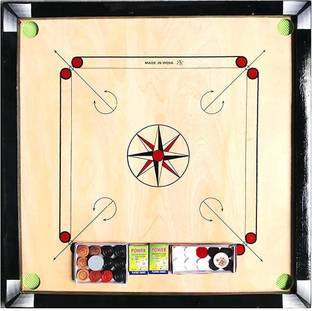 gamers hub Matte large Carrom Board , coins Striker (32 x 32 Inch)#_Carrom-CD-1079 80 cm Carrom Board