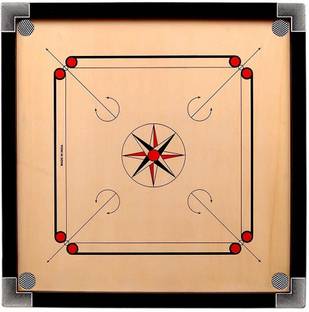 gamers hub Matte Finish Round Small Carrom Board with Coins Striker Powder (20 x 20 Inch) 50 cm Carrom Board