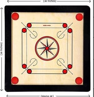 HouseOfCommon ...20 inch carom.&. coins. and.striker (black) Carrom .Board 56 cm Carrom Board