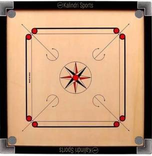 Kalindri Sports 20 × 20 inch with 1.5 inch Frame 4 mm Ply with Free Coins Striker 50.8 cm Carrom Board