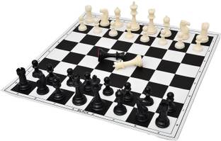 AARGKRAFT 17'' Inches Tournament Vinyl Foldable Chess Set (Fide Standards) 30.3 cm Chess Board