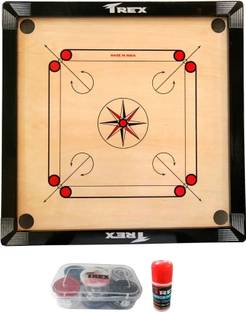 HOC 26 inch Full Size with Gloss Finish, Coins Striker and Boric Powder 66.4 cm Carrom Board