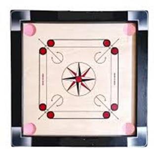 HouseOfCommon 26, inch. carom. with. coins,s. and striker (black) Carrom Board 65 cm Carrom Board