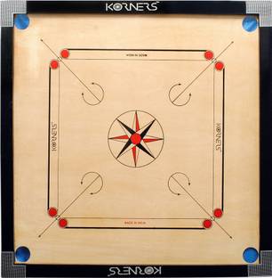 KORNERS Professional Full Size With Coins, Striker & Powder 80 cm Carrom Board