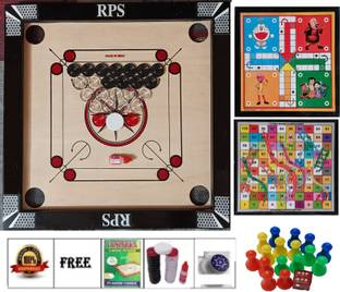 RPS Carrom Board Combo pack 20x20 inch 50.8 cm Carrom Board