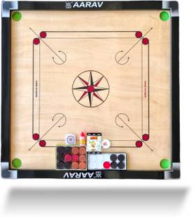 AARAV For Adults Full Size 32 Inches with 2 Set Coins Premium Product 3.17 cm Carrom Board