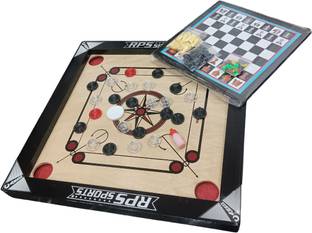 RPS sports CARROM BOARD WITH CHESS LUDO, CARROM COIN, CARROM PAWAN, FOR KIDS 50 cm Carrom Board