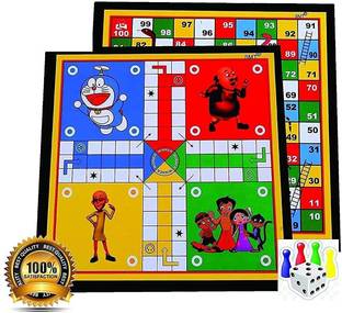 DTD Ludo Board, Snakes & Ladders (2 in 1 Games)12 Inches with Free Dice 30 cm Carrom Board