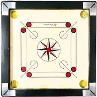 HouseOfCommon 26,, inch. carom.&. with. coins. and striker (black)& Carrom Board 65 cm Carrom Board