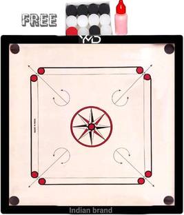 CF SPORTS Large 32 inches wooden carrom board with crystal coins, st_Carrom-CD-1126 80 cm Carrom Board