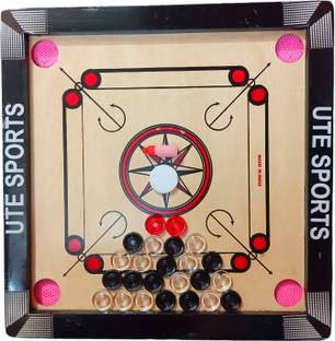 UTE SPORTS Carrom board 20 inch, carrom board with coins, striker and powder 20 cm Carrom Board