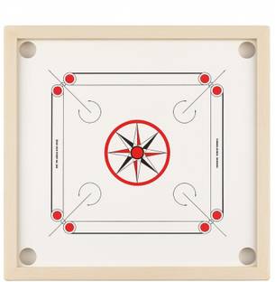 Ishu Sports WHITE FULL SIZE CARROM WITH STRIKER,COINS AND POWDER 82 cm Carrom Board