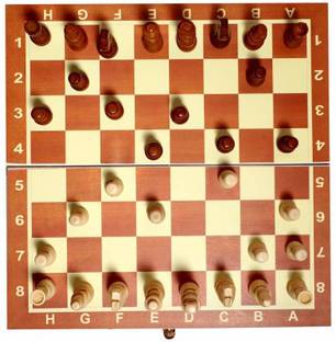 HHS SPORTS Handmade Wooden Chess Board with Wooden Chessmen Set 35.5 cm Chess Board