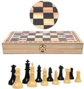 Hyper Wooden Folding Chess Set 14*14 inch || Solid Plastic Chess Pieces 30.5 cm Chess Board