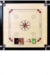 Sunlight 26 Inch CCarrom Board With 24 Coin Wooden,1 Striker, 1 Powder 1.5 Inches Frame 66.5 cm Carrom Board