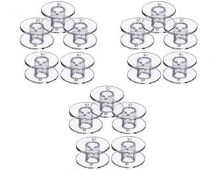 ZENITH 15 Plastic Transparent Bobbins for Any Automatic Sewing Machines (Singer/Usha/Brother) Bobbin Case