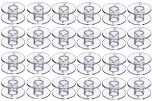 ZENITH 24 Plastic Clear Bobbins for Any Domestic Automatic Sewing Machines comaptible with Usha Janome Singer and Brother Domestic Machine Bobbin Case