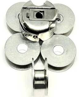 ZENITH Combo of HAYA Bobbin case with Alumunium Bobbins for Industrial Sewing machines Compatible jack Juki Zoje Brother Power Direct drive Sewing machines (HAYA Bobbin case with Alumunium Bobbins) .Steel Finish Metal Bobbins