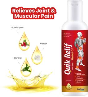 Quik Relif Ayurvedic Pain Oil Relief Muscle Joint & Back Pain 100% Natural Ingredients Liquid