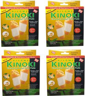 KIYOME KINOKI Gold Detox Foot Pads|Gold Cleansing Toxin Remover Foot[4BOX] Plaster & Patch