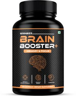 grinbizz Brain Booster Capsule Increase Memory Power & Focus/Brain Wellness/Stress Relief