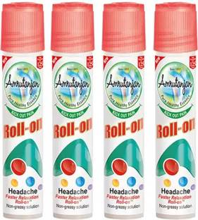 Amrutanjan Headache Faster Relaxation Roll-On 4Unit (4 x 5ml) Liquid