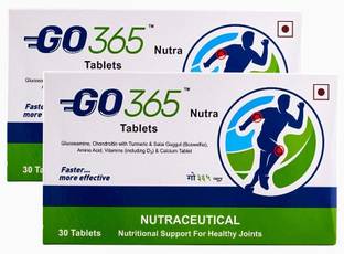 GO365 Nutra Tablets For Joint Pain, Stiffness And Osteoarthritis (Pack of 2) (30+30) गोलियाँ