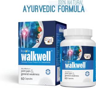 Royal Bee Walkwell (60 capsules) Joints Pain Reliever - Useful For Osteoarthritis - Clinically Proven Capsules