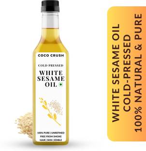 COCO CRUSH Cold Pressed White Sesame Oil | 100% Natural | Hair, Face, Body, Baby Massage