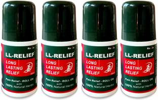 LL-RELIEF Roll On for long lasting relief from all Joints Pain,100% Natural,50ml-Pack of 4 Gel