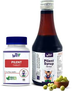 YTM Piles tablet and Syrup Combo relief pain control itching speedy recovery Tablets
