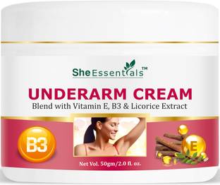 She Essentials Underarm Whitening Cream W/ Mulethi For Sweat Control, Lighten & Odor Less Skin
