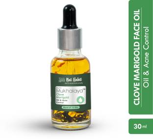 Nat Habit Clove Marigold Mukhalaya Face Oil For Women|Men|Acne Control|Face Glow|Oily Skin