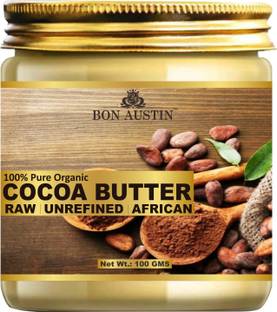 Bon Austin Organic Cocoa Butter - RAW, UNREFINED & AFRICAN- For Moisturization of Body and Skin (100 gms)