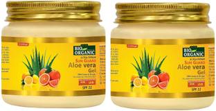 Indus Valley Bio Organic Sun Guard Aloe Vera Gel With Lemon & Orange (Set Of 2) -SPF 22 - (350ml)