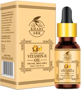 Khadi Ark Vitamin E Oil (Pure & Natural) For Healthy Hair Follicles, Skin, Nails, Eyebrows & Eyelashes, Soft Lips