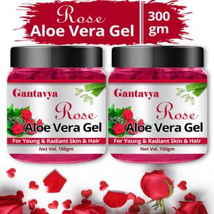 Gantavya Aloevera Gel With Pure Natural Rose Fragrance For Hair And Face Massage Gel