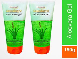 PATANJALI Saundarya Aloe Vera Gel for Face and hair, Moisturizing Skin 150GM 2PCS