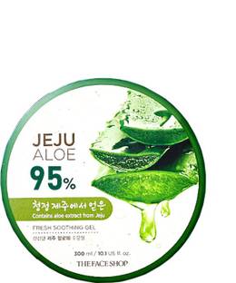 The Face Shop Jeju Aloe Fresh Soothing Gel with Vitamin E, for Body, Face & Hair
