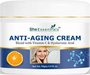 She Essentials Anti-Aging Cream W/ Vitamin C & Hyaluronic Acid for Fine Lines & Dark Spot Clear
