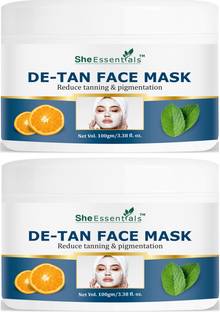 She Essentials De Tan Face Pack Mask For Tan Removal, Glowing Skin, Anti-Acne, De-Pigmentation