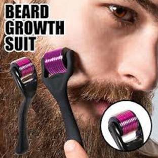 AARADHYAM 0.3MM Titanium Needles | Derma Roller for Men | Matte Black Beard Roller