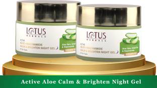 LOTUS HERBALS Active Aloe + Niacinamide Calm & Brighten Night Gel ( Pack Of 2 ) (50g * 2 )