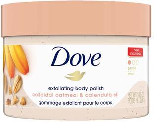 DOVE Exfoliating Body Polish Scrub for Delicate Skin, Naturally Derived Ingredients