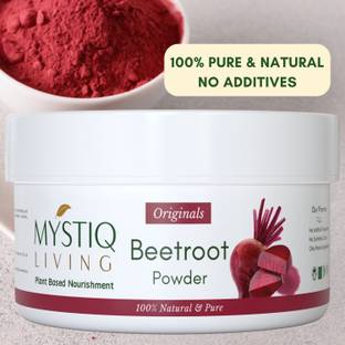 Mystiq Living Beetroot Powder for Face Pack, Skin and Lip Balm | Pure & Organic